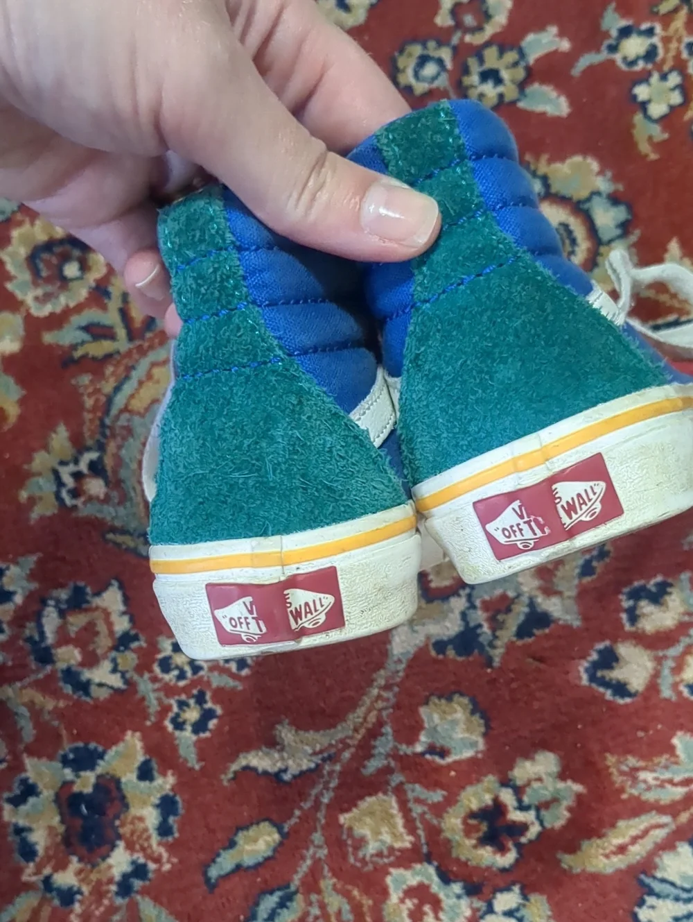 Kids High-Top Colorblock Sneakers in Blue/Red/Yellow/Green Little Kids Size 12